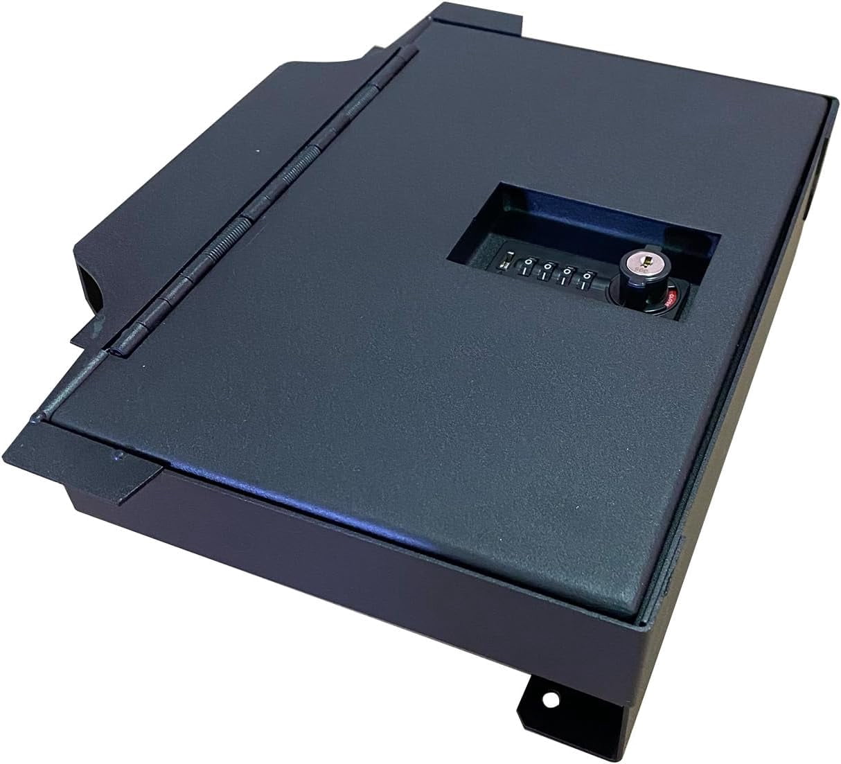 Black Horse CENTER CONSOLE SAFE security lock box, Black Gun Box Organizer, with 4 Digit Combination Resettable Lock Compatible with 19-25 Ram1500,2500,3500 Ram 1500 -LBRA19