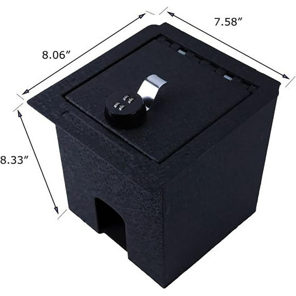 Black Horse Center Console Safe Security Lock Box, Black Gun Box Organizer, with 4 Digit Combination Resettable Lock Compatible with 2021-2023 Tesla Y|2021-2023 Tesla 3-ASTY01