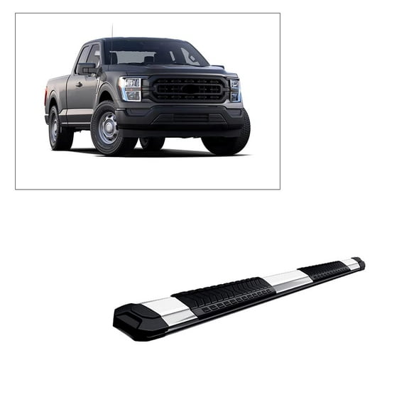 Black Horse Cutlass Running Boards Stainless Steel Compatible with 2015-2024 Ford F-150 (Excl. 2022 F150 Lightning EV)|2017-2024 Ford F-250/F-350/F-450/F-550 Super Duty-RN-FOF1SC-15-79