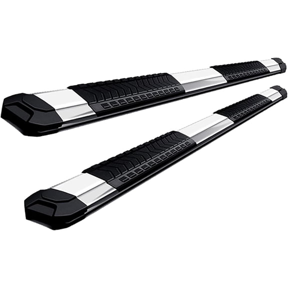 Black Horse Cutlass Running Board Stainless Steel Compatible with 20-24 Sierra-Silverado 3500 HD/2500 HD Double Cab|19-24 Sierra-Silverado 1500 Double Cab|22 Sierra-Silverado 1500 LTD Double Cab