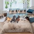 thumbnail image 1 of Black Horse Duvet Cover, Kids Boys Galloping Steed Bedding Set, 3D Farm Animals Comforter Cover for Teens Adult, Rustic Country Style Bedspread Cover Farmhouse Decoration, 1 of 4
