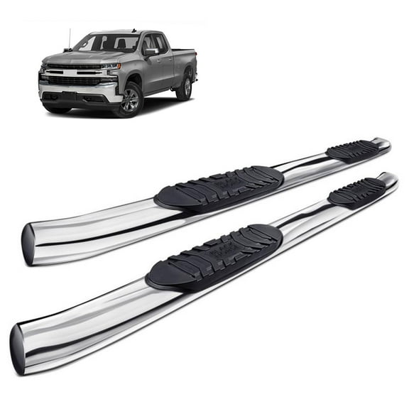 Black Horse Extreme Side Steps Stainless Steel Compatible with 19-21 Silverado 1500 LD|07-18 Silverado/Sierra 1500|07-19 Silverado/Sierra 2500/3500 HD|19-22 GMC Sierra 1500 LTD-9B35701A3SS5OV-BN