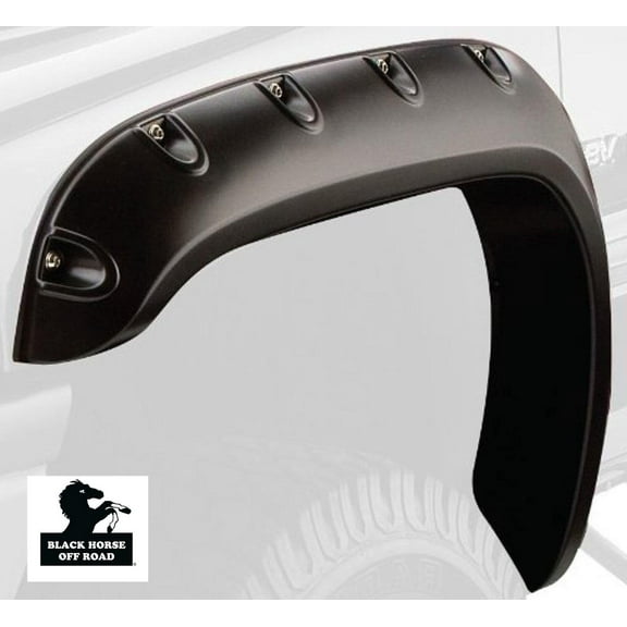 Black Horse FENDER FLARES Pocket Style Black Compatible with 2007-2013 Chevrolet Silverado 1500-FF-CHSIL-SM-PKT-07