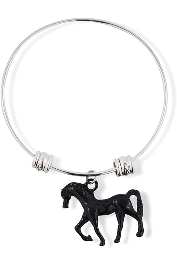 Black Horse Fancy Charm Bangle