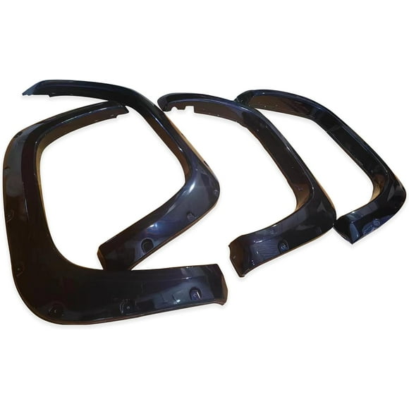 Black Horse Fender Flares Riveted Style Shiny Black Compatible with 2022-2024 Toyota Tundra-FF-TT22SM