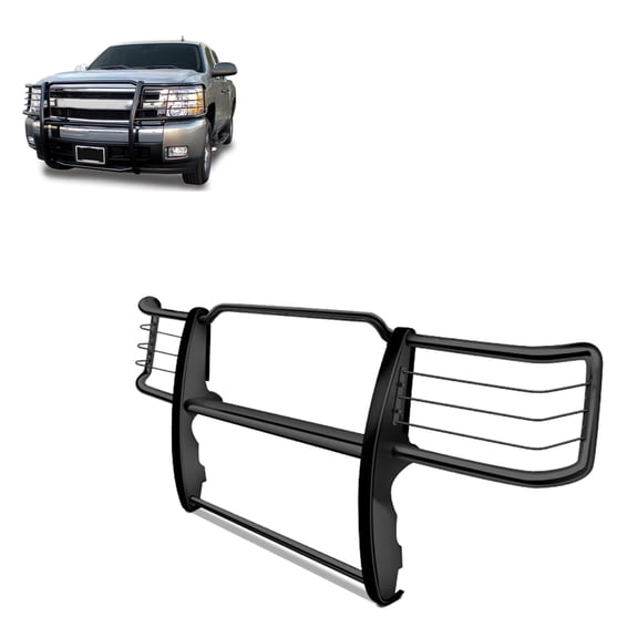 Black Horse Grille Brush Bumper Guard Modular Black Compatible with 2015-2019 Chevrolet Silverado 2500 HD|2015-2019 Chevrolet Silverado 3500 HD-17GT28MA