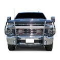 thumbnail image 1 of Black Horse Grille brush Bumper Guard Modular Black Come With Pair of 5.3" Dia.LED Lights with Red Trim Rings Compatible with 2020-2024 Silverado 3500 HD|2020-2024 Silverado 2500 HD-17GT30MA-PLFR, 1 of 1