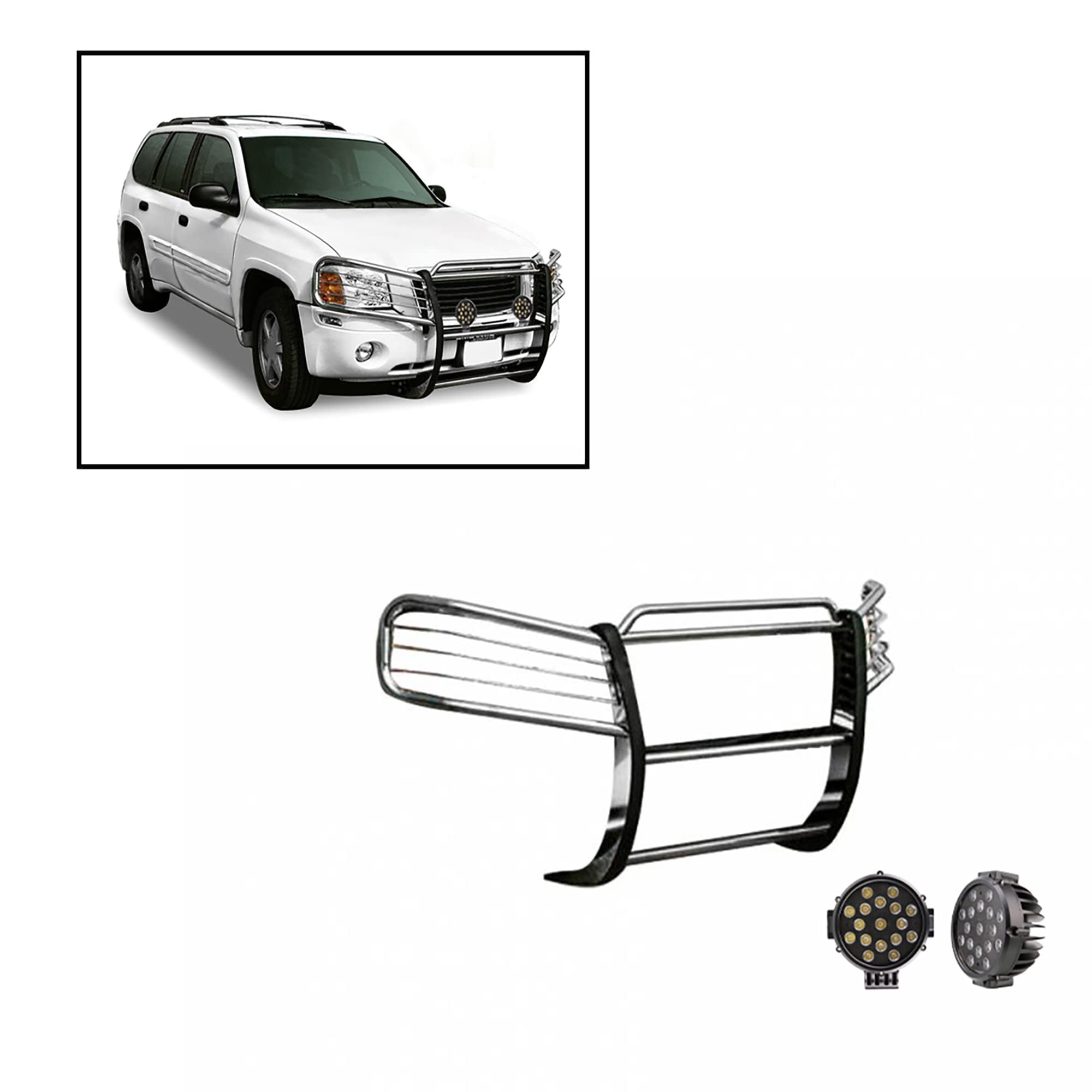 Black Horse Grille brush Bumper Guard Modular Stainless Steel Come With ...