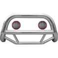 thumbnail image 1 of Black Horse Max Bull Bar Incl. pair of 5.3"Dia.LED Lights w/Red Trim Rings No skid plate Stainless Steel Compatible with 1998-2004 Nissan Frontier|2000-2004 Nissan Xterra-MBS-NIB1401-PLFR, 1 of 5