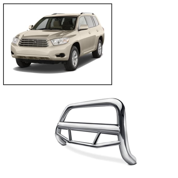 Black Horse Max Bull Bar No Skid Plate Stainless Steel Compatible with 2008-2010 Toyota Highlander-MBS-TOF5107