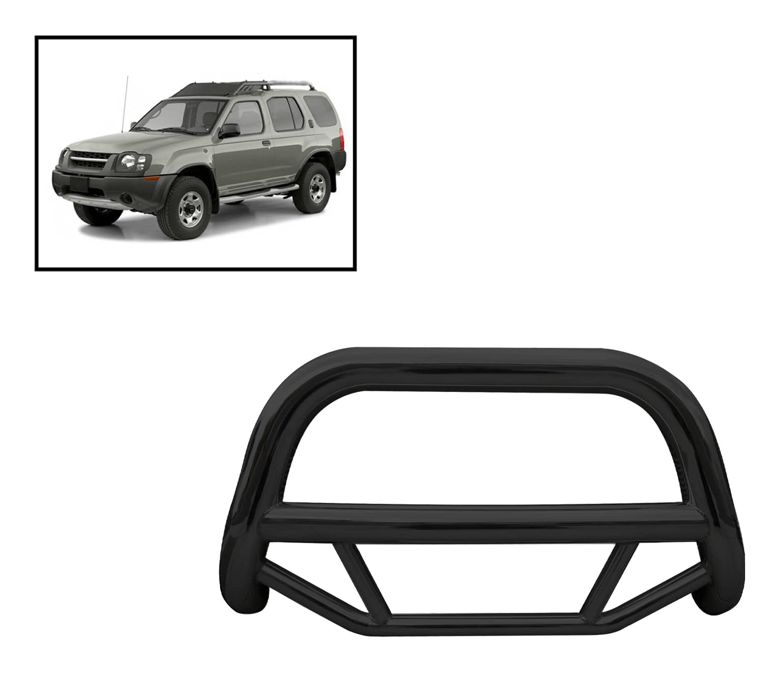 Black Horse Modular Grille Guard/Bumper Guard For 2000-2004 Nissan Frontier & Xterra - Black Powder Coat