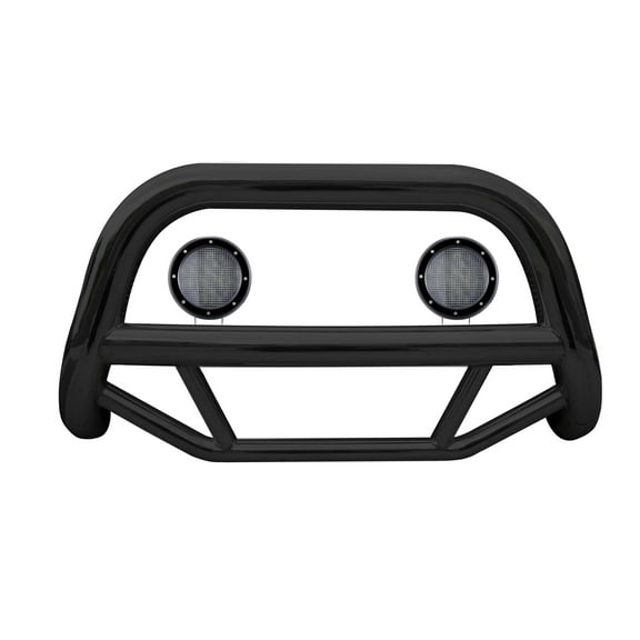 Black Horse Max Bull Bar No skid plate Stainless Steel Come with Pair of 5.3"LED Lights w/Black Trim Rings Compatible with 2006-2010 Ford Explorer|2007-2010 Ford Explorer Sport Trac-MBS-FOC2005-PLFB
