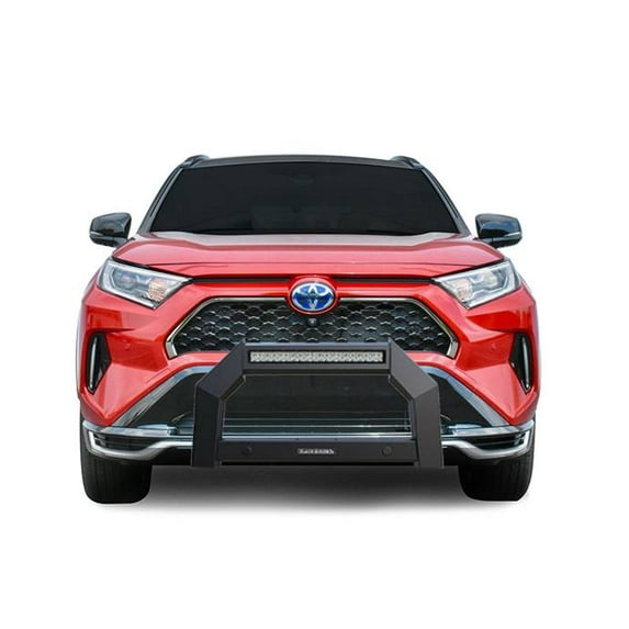 Black Horse Off Road Black Steel Armour Bull Bar with 20" Led Lights Compatible with 2019-2022 Toyota RAV4 - AB-TO48