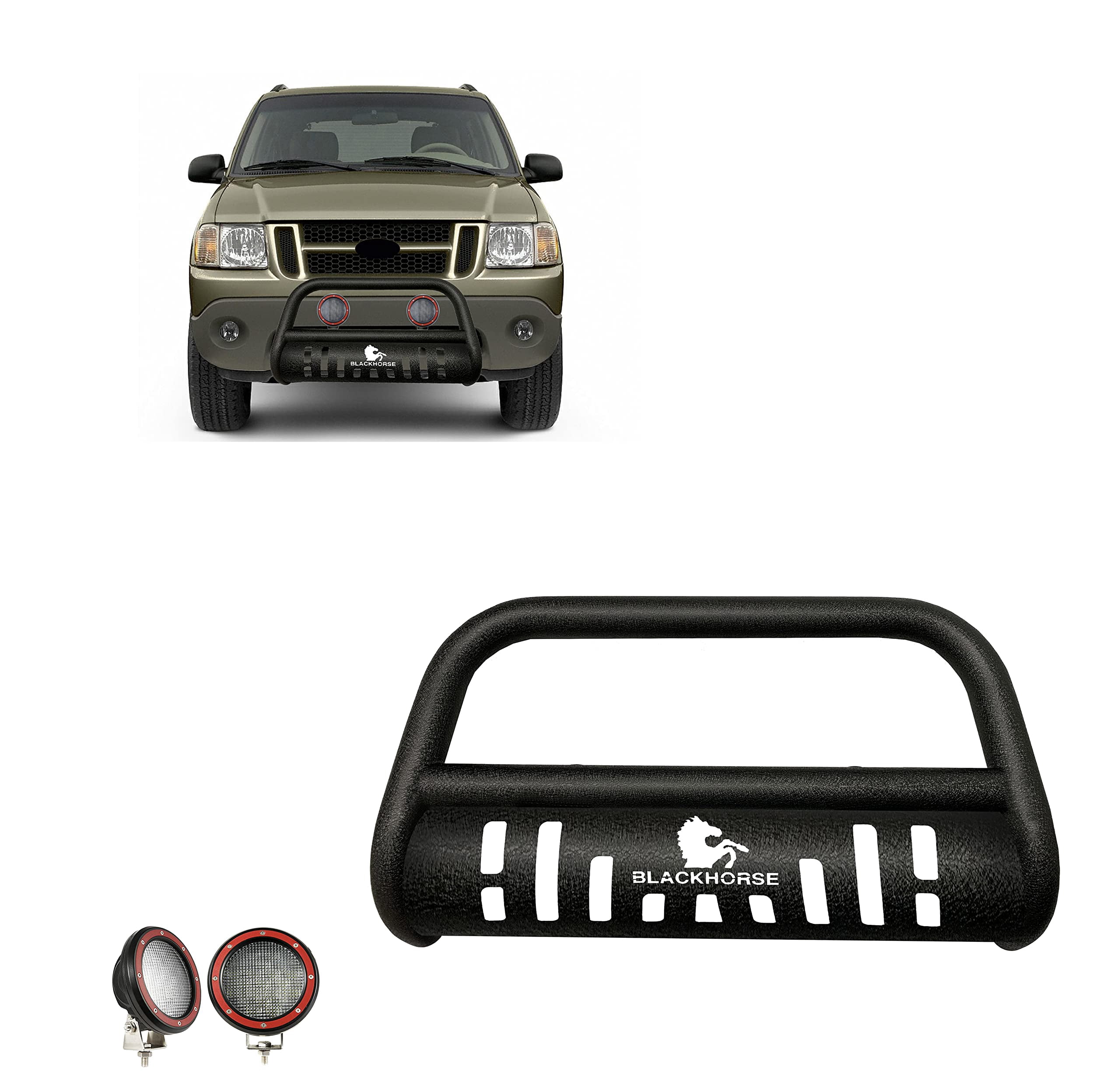 Black Horse Stainless Steel Bull Bar With Skid Plate For Ford Explorer/Ranger/Mountaineer (1996-2001)