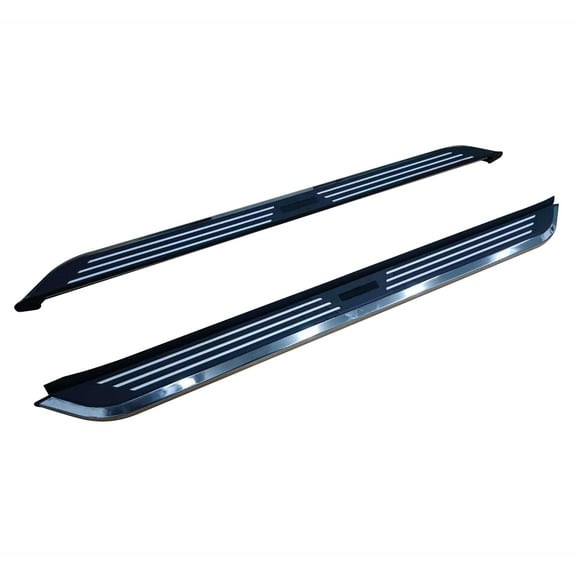 Black Horse Pinnacle Running Boards Black & Silver Compatible with 2020-2024 Toyota Highlander-PIT2073
