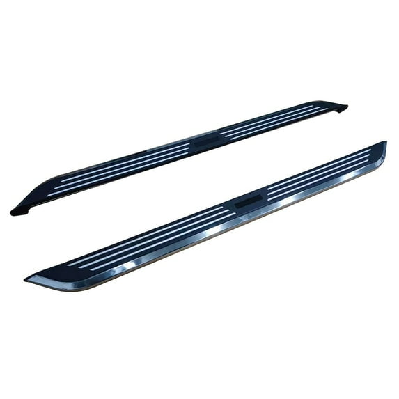 Black Horse Pinnacle Running Boards Black & Silver Compatible with 2005-2010 Toyota Sienna-PITS79