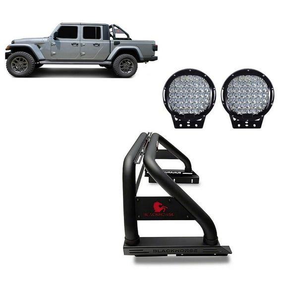 Black Horse Off Road RB09BKPL69B Classic Roll Bar Kit for Jeep Gladiator