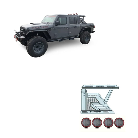 Black Horse Offroad AR2-09BA3-PLFR Truck Bed Bar