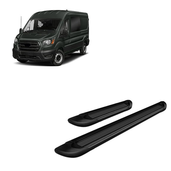 Black Horse Off Road Black Horse Black Aluminum Transporter Running Boards Compatible with 2015-2022 Ford Transit-150