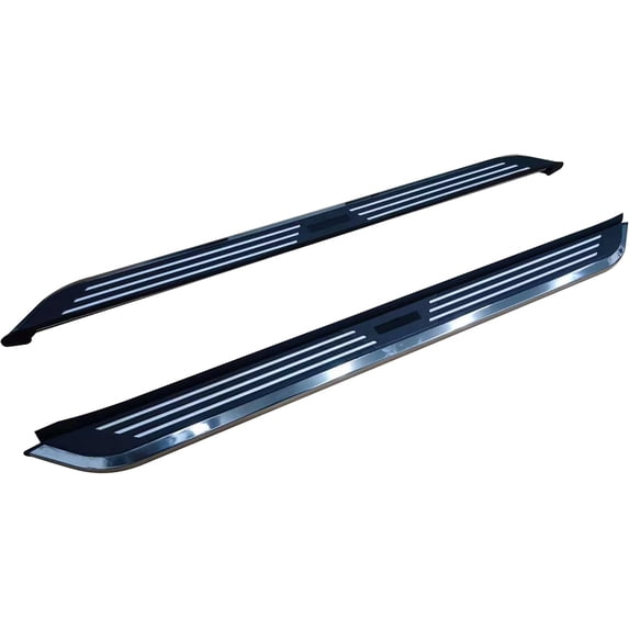 Black Horse Pinnacle Running Boards Black & Silver Compatible with 2014-2020 Toyota 4Runner (Excl. Models W/Lower Rocker Panel)|2010-2020 Toyota 4Runner (Excl. Models W/Lower Rocker Panel)-PI4R70