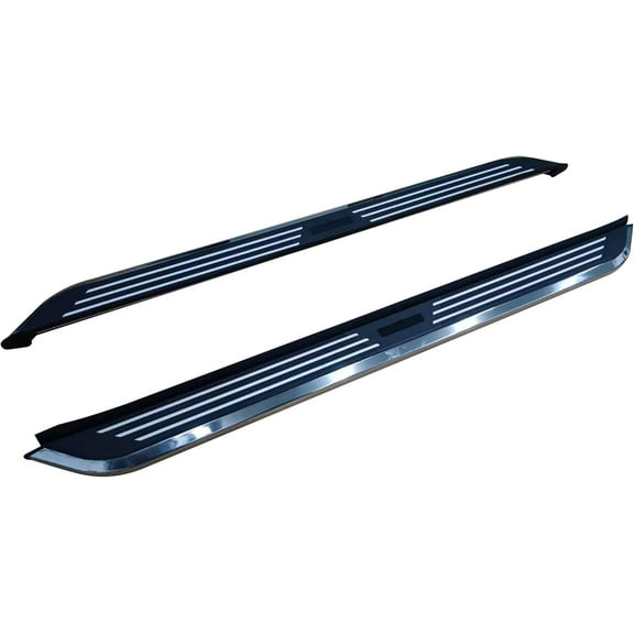 Black Horse Pinnacle Running Boards Black & Silver Compatible with 2021-2024 Ford Bronco-PIF1273