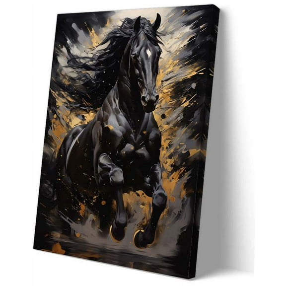 Black Horse Poster Animal Poster Art Prints Wall Paintings for Living Room Artwork Giclee Prints Picture for Bedroom Deco Canvas Decoration