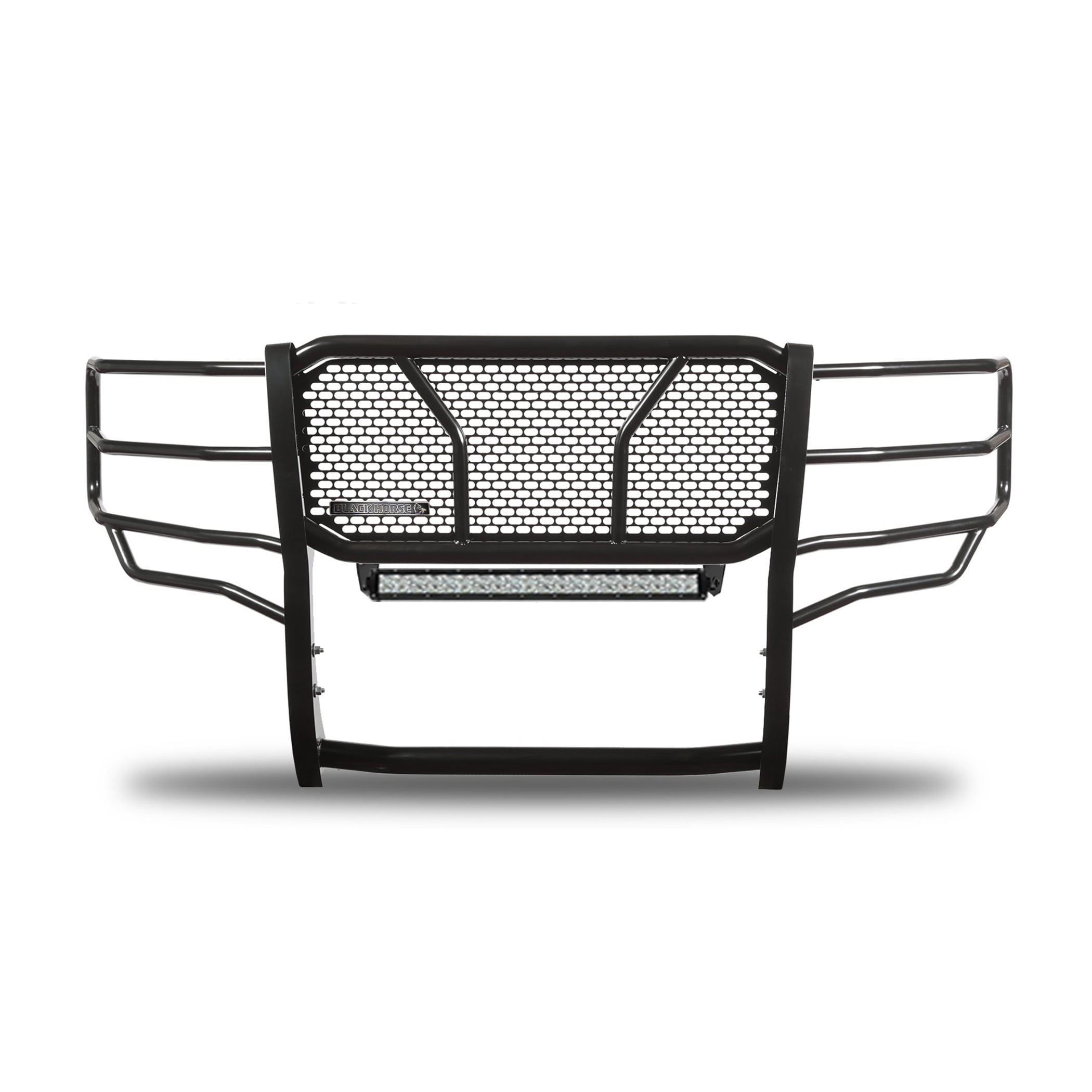 Black Horse Rugged Grille Guard For 2016-2023 Toyota Tacoma | Heavy Duty Bumper Guard With 20" LED Light Bar | No-Drill Installation