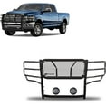 thumbnail image 1 of Black Horse RUGGED Heavy Duty Grille Brush Bumper Guard Modular Black Come with Pair of 5.3"LED Lights with Black Trim Rings Compatible with 2010-2018 Dodge Ram 2500/Ram 3500-RU-DORA10-B-PLFB, 1 of 6