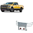 thumbnail image 1 of Black Horse RUGGED Heavy Duty Grille Brush Bumper Guard Modular Black Come With pair of 7.0"Dia.LED Lights with Red Trim Rings Compatible with 2017-2024 Nissan Titan XD-RU-NIXD16-B-PLR, 1 of 5