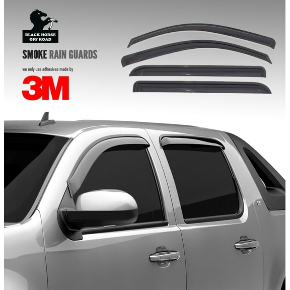 BLACK HORSE 14-CHSLDC-14 Smoke Rain Guard, 4 Pack