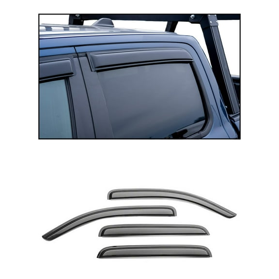 Black Horse Rain Guards Tape On Smoke Compatible with 04-06 Escalade ESV/EXT|99-07 Silverado/Sierra 1500|99-06 Silverado 2500/3500|99-06 Sierra 2500/3500|00-06 Yukon XL 1500-140400
