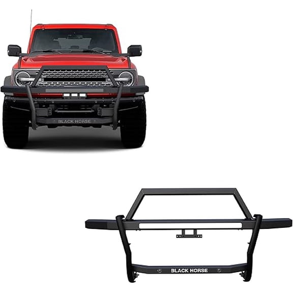 Black Horse Rambler Grille Guard Modular Black Compatible with 2021-2024 Ford Bronco-RAGF20
