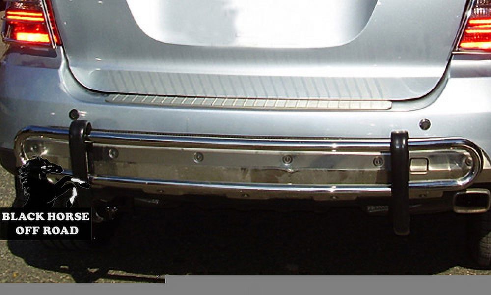 Black Horse Rear Bumper Guard Double Tube Stainless Steel Compatible ...