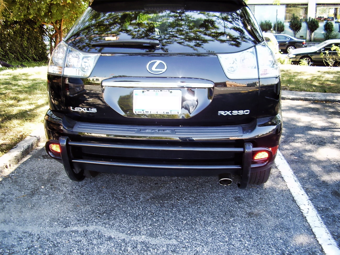 Black Horse Rear Bumper Guard Double Tube Black Compatible with 99-03 ...