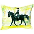 thumbnail image 1 of Black Horse & Rider Large Indoor/Outdoor Pillow 16x20, 1 of 2