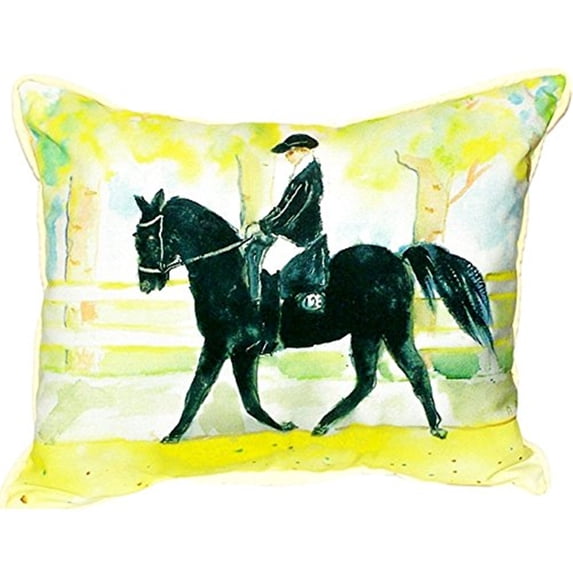 Black Horse & Rider Large Indoor/Outdoor Pillow 16x20