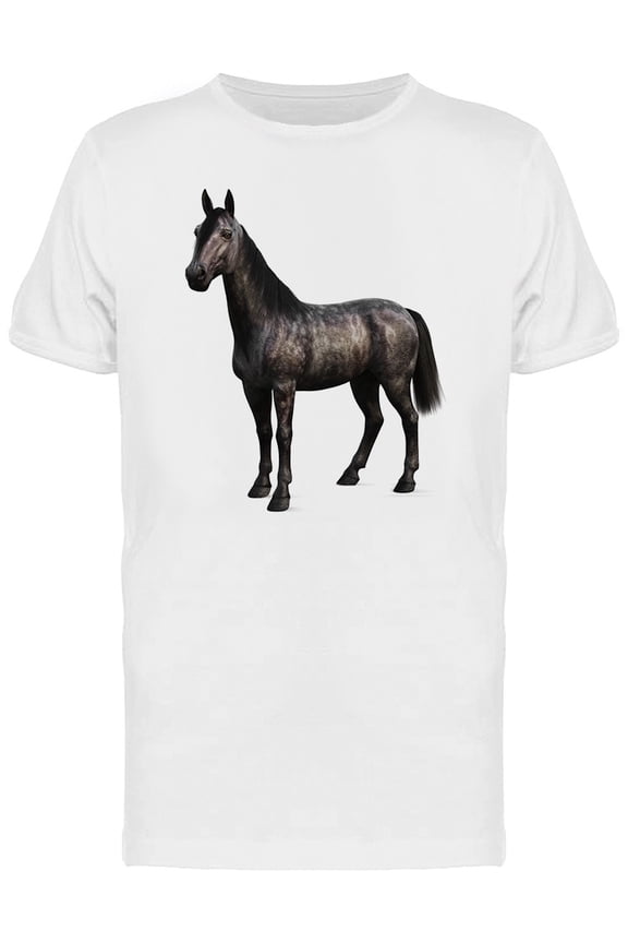 Black Horse T-Shirt Men -Image by Shutterstock, Male Small