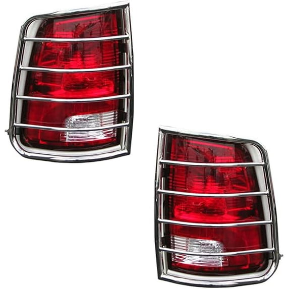 Black Horse Tail Light Guards Stainless Steel Compatible with 2005-2011 Dodge Dakota-7DGDK05SS