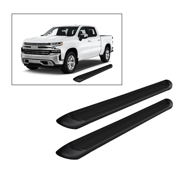 Black Horse Transporter Running Boards Crew Cab Black Compatible with 19-24 Silverado 1500|20-24 Silverado-Sierra 2500/3500 HD|19-24 Sierra 1500-TR-G485