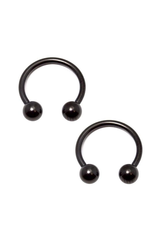 Black Horseshoe Body Jewelry 14 Gauge 1/2 12mm Surgical Steel