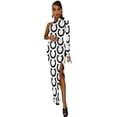 thumbnail image 1 of Black Horseshoes Half Dleeve Split Dress Bride dresses Female clothing, 1 of 6