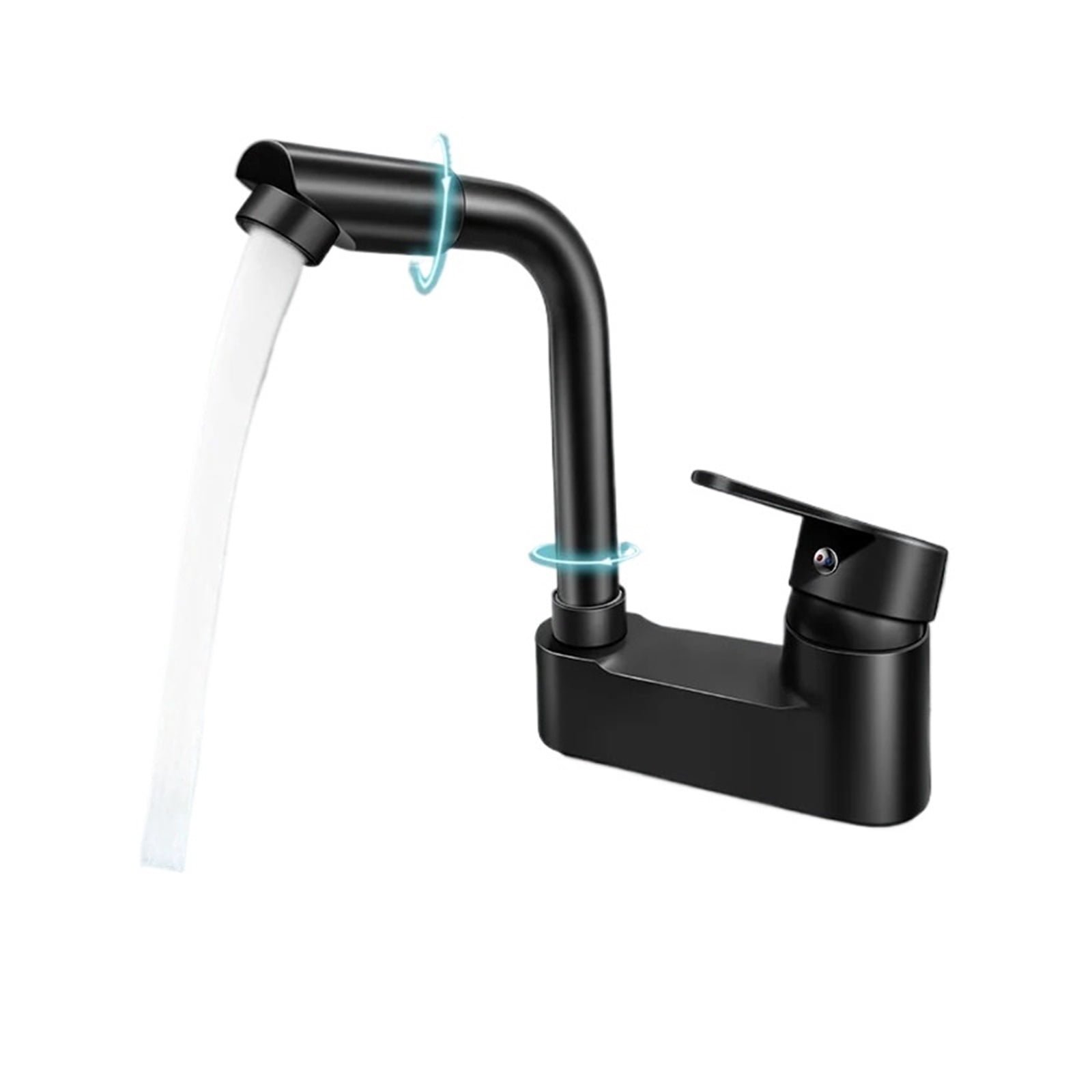 Black Hot And Cold Faucet, In Bathroom Zinc Alloy Sink Bathtub, Mixing Valve Wash Basin Double Hole Mixing Valve Faucet ,Leakproof Design
