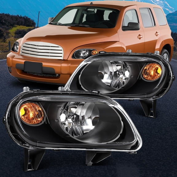 Black Housing For 2006 2007 2008 - 2011 Chevy HHR Headlights Assembly LH+RH Side