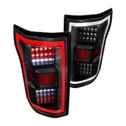 Black Housing with Clear Lens LED Tail Lights for 2018-2020 Ford F-150