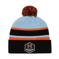 thumbnail image 1 of Black Houston Dash Cuffed Knit Hat with Pom, 1 of 2