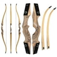 thumbnail image 1 of Black Hunter 60" Archery Recurve Bow Takedown Wooden Hunting Outdoor ，25 Lbs, 1 of 5