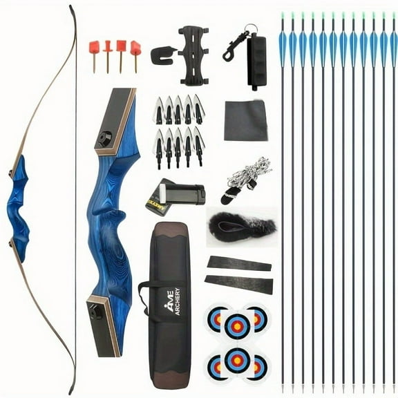 Black Hunter 60" Takedown Recurve Bow Kit Complete Archery 45lbs