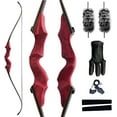 thumbnail image 1 of Black Hunter Recurve Bow for Adults, Archery Takedown Bow Right Hand Wooden Bow for Beginner Outdoor Hunting Training Practice 20-60 lbs LH/RH, 1 of 4
