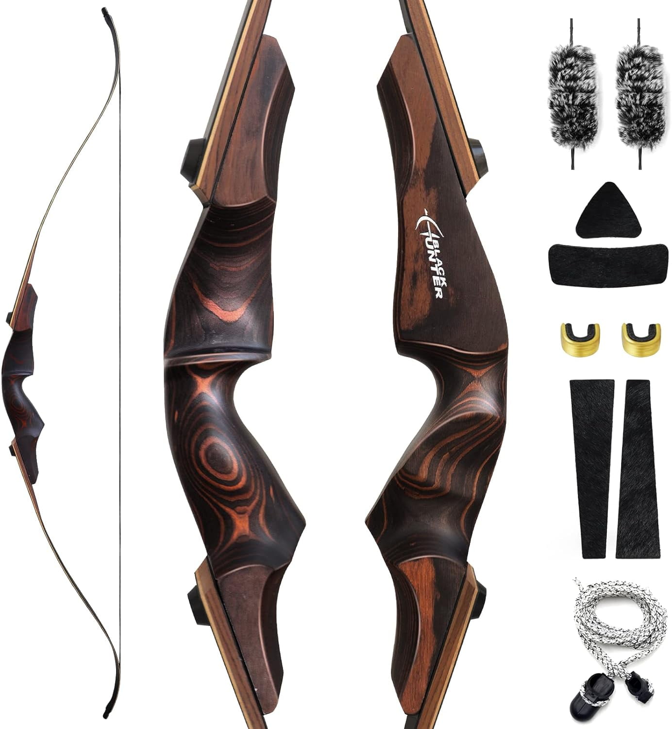 Black Hunter Takedown Recurve Bow 60 Inch Right Hand Archery Bow 20