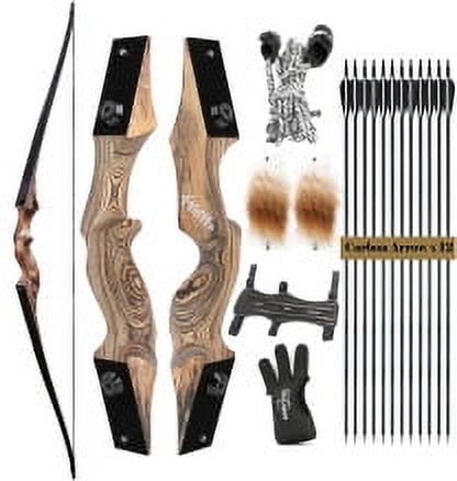 Black Hunter Takedown Recurve Bow LH RH 20-60 lbs Archery Hunting